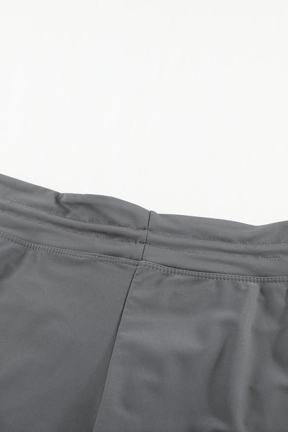 Violet Strap Trim Black Women Swim Boardshort