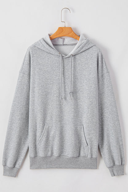 Bonbon Fleece Lined Kangaroo Pocket Drawstring Chunky Hoodie