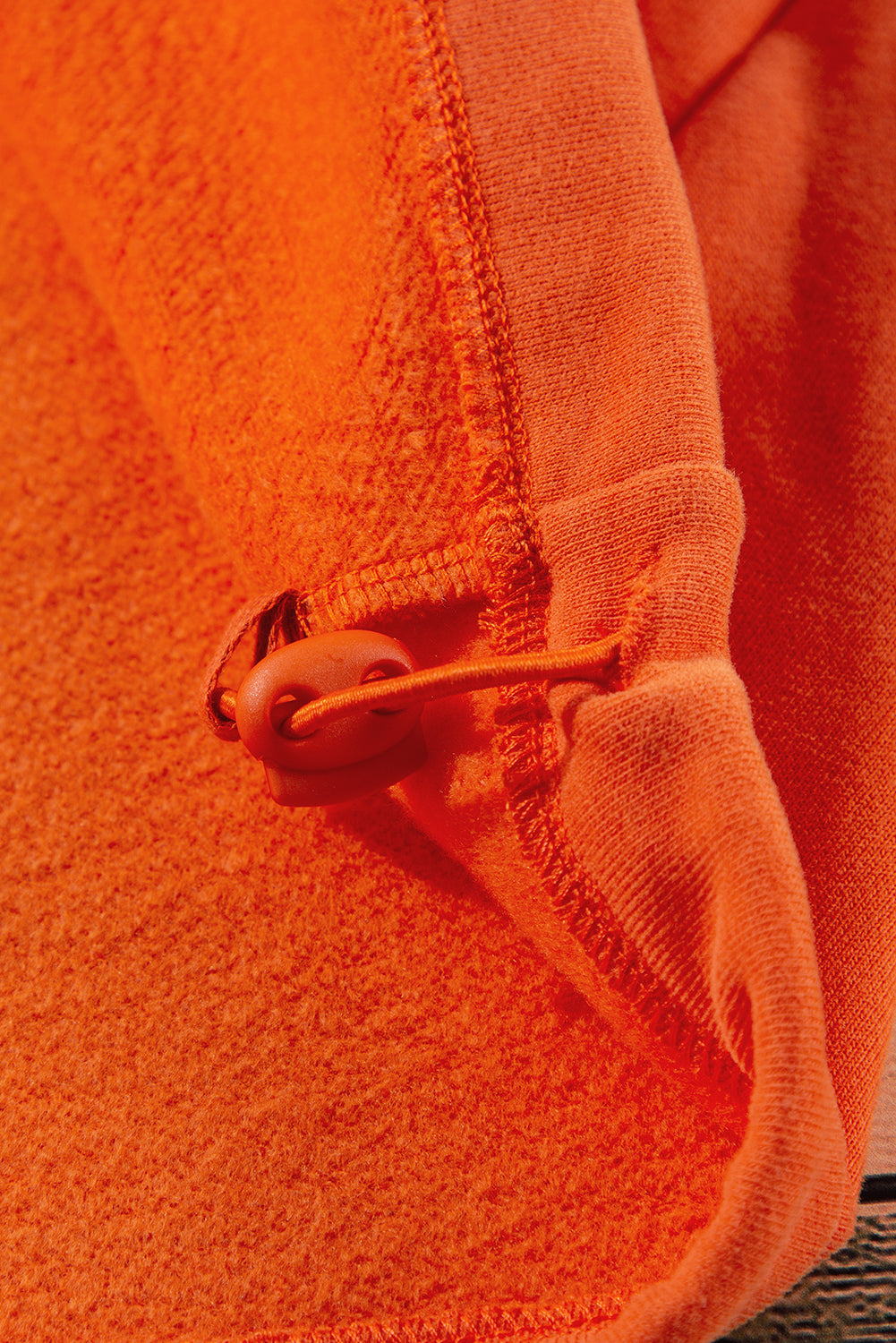Bonbon Fleece Lined Half Zipper Kangaroo Pockets Loose Hoodie