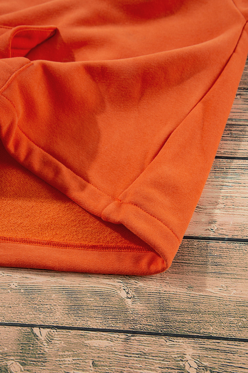 Bonbon Fleece Lined Half Zipper Kangaroo Pockets Loose Hoodie