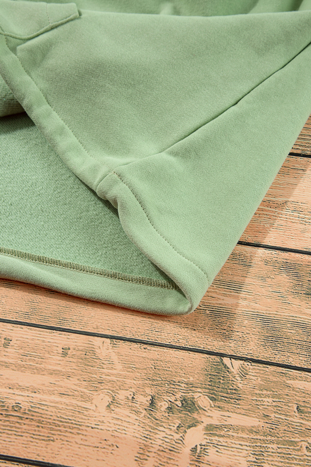 Bonbon Fleece Lined Half Zipper Kangaroo Pockets Loose Hoodie