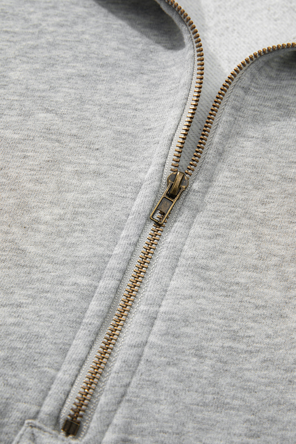 Bonbon Fleece Lined Half Zipper Kangaroo Pockets Loose Hoodie