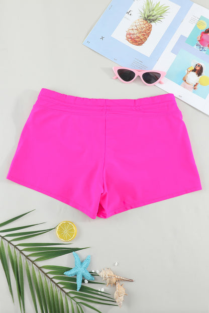 Violet Strap Trim Black Women Swim Boardshort