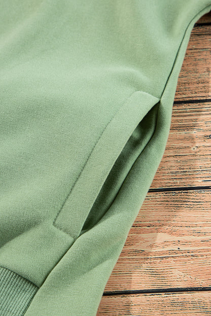 Valerian Solid Fleece Lined Drop Shoulder High Low Sweatshirt
