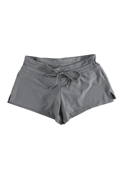 Violet Strap Trim Black Women Swim Boardshort