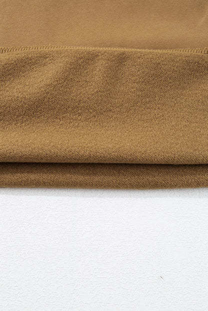 Valerian Solid Fleece Lined Drop Shoulder High Low Sweatshirt