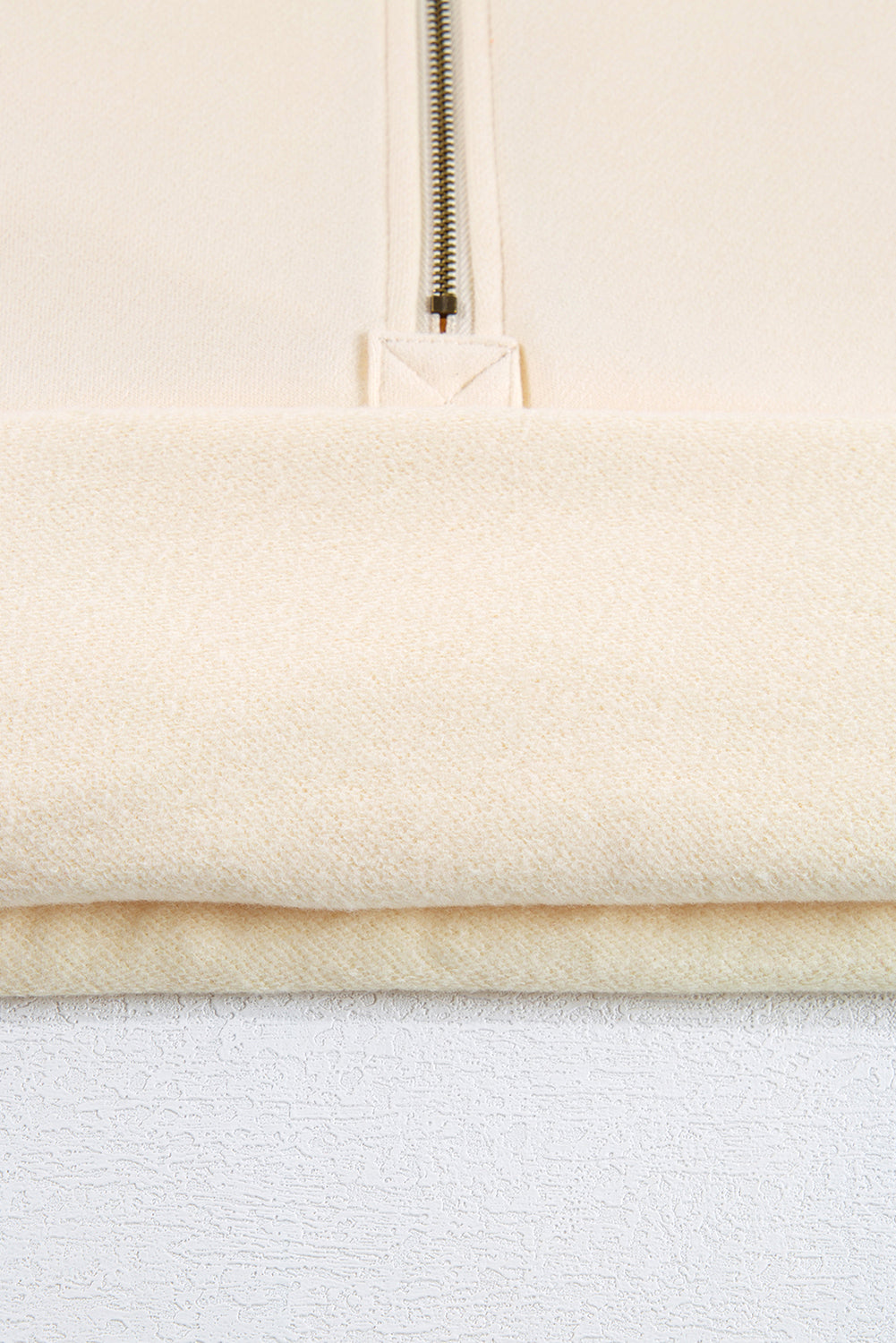 Bonbon Fleece Lined Half Zipper Kangaroo Pockets Loose Hoodie