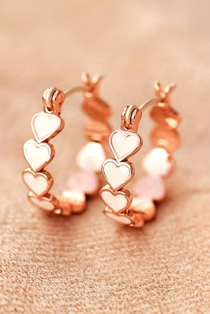 Fiery Red Heart Shape Plated Alloy Small Hook Earrings