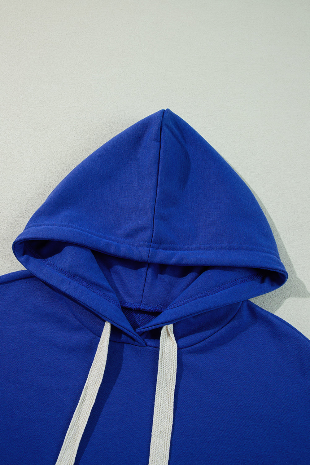 Black Solid Drop Shoulder Drawstring Cropped Hoodie