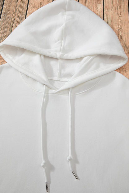 Bonbon Fleece Lined Kangaroo Pocket Drawstring Chunky Hoodie