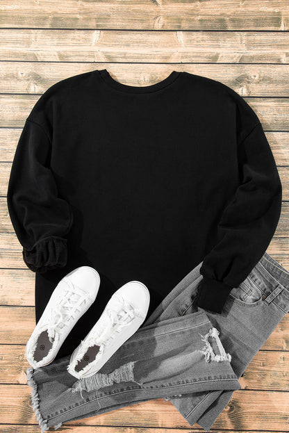 Valerian Solid Fleece Lined Drop Shoulder High Low Sweatshirt