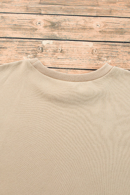 Valerian Solid Fleece Lined Drop Shoulder High Low Sweatshirt