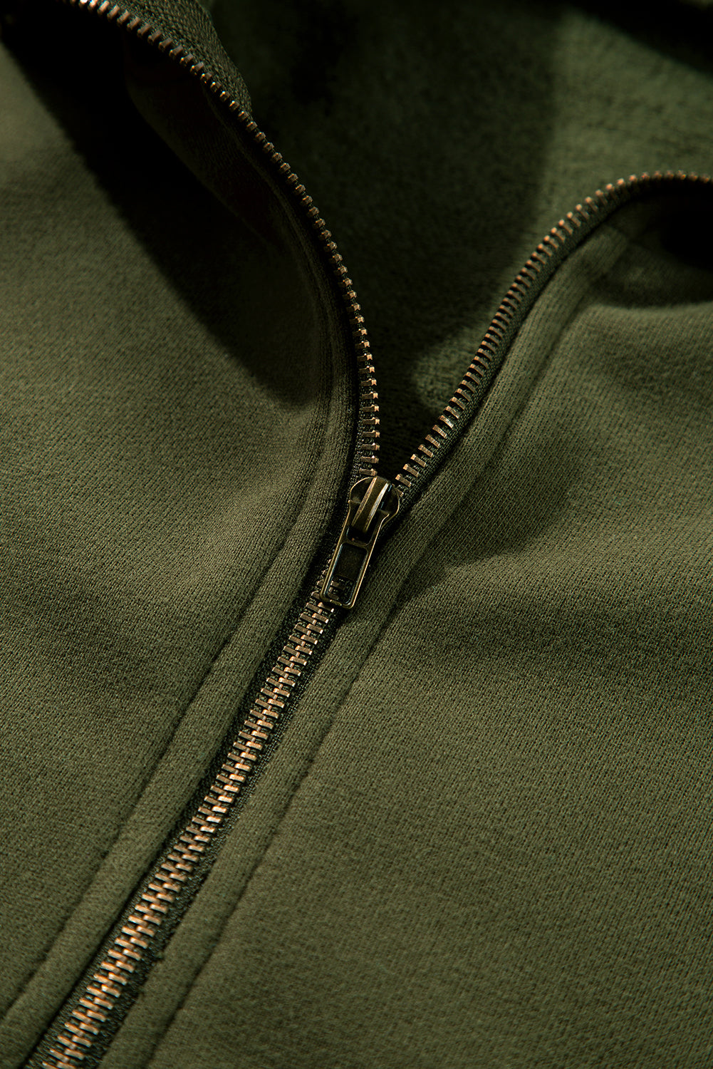 Bonbon Fleece Lined Half Zipper Kangaroo Pockets Loose Hoodie