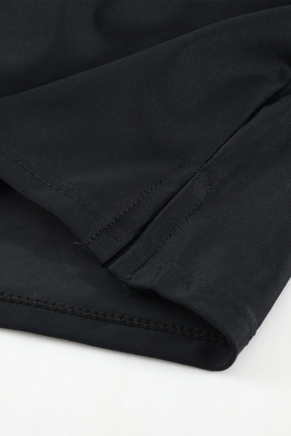 Violet Strap Trim Black Women Swim Boardshort
