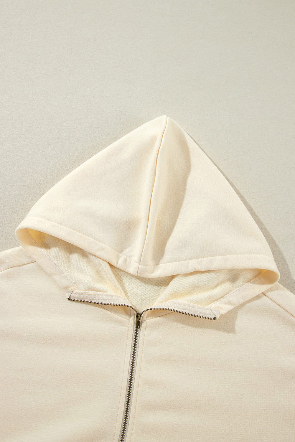 Bonbon Fleece Lined Half Zipper Kangaroo Pockets Loose Hoodie