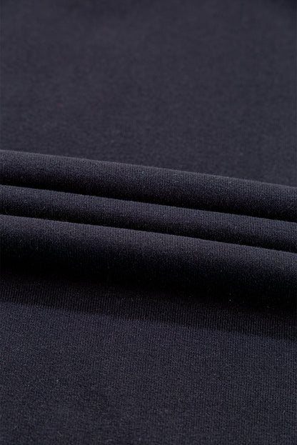 Navy Blue Plain Drop Shoulder Crewneck Pullover Sweatshirt