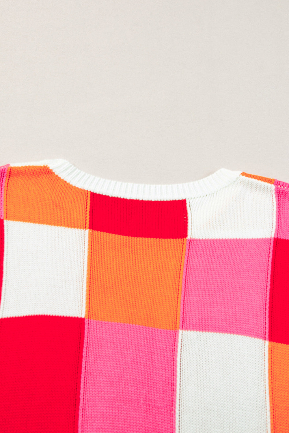 Dark Green Color Block Cap Sleeve Sweater