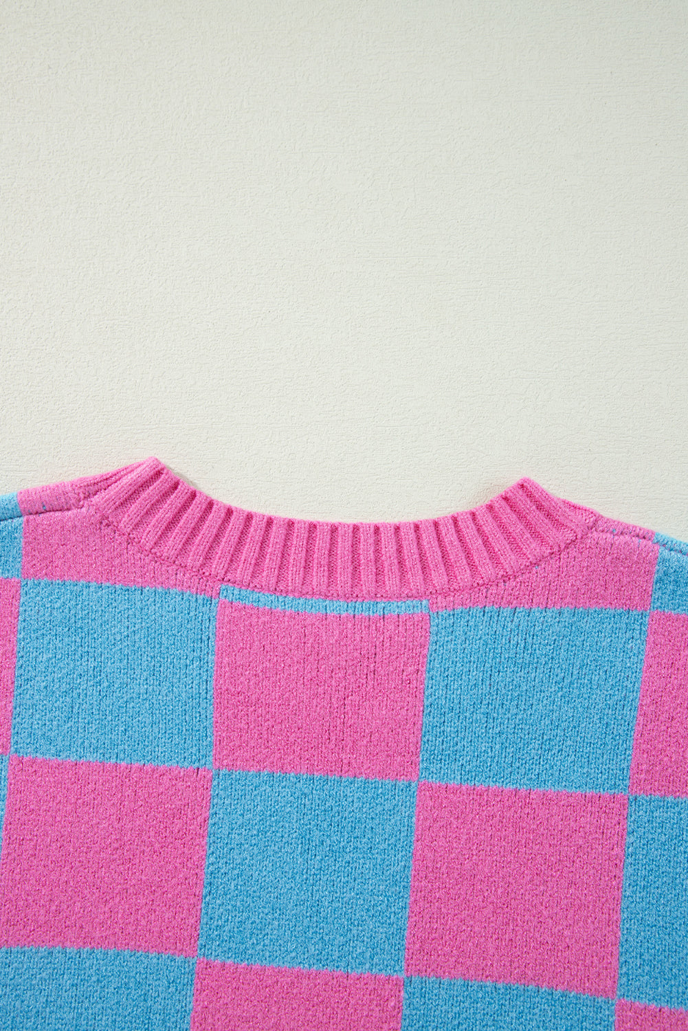 Color black Colorblock Plaid Pattern Ribbed Trim Sweater Tank Top