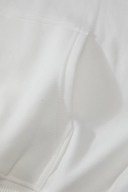 Bonbon Fleece Lined Kangaroo Pocket Drawstring Chunky Hoodie