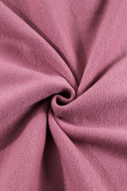 Bonbon Fleece Lined Half Zipper Kangaroo Pockets Loose Hoodie