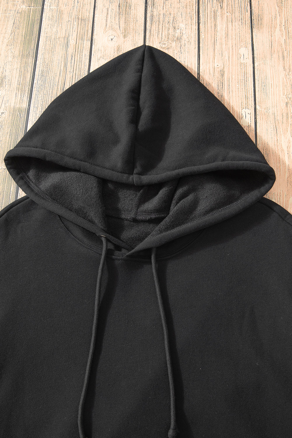 Bonbon Fleece Lined Kangaroo Pocket Drawstring Chunky Hoodie