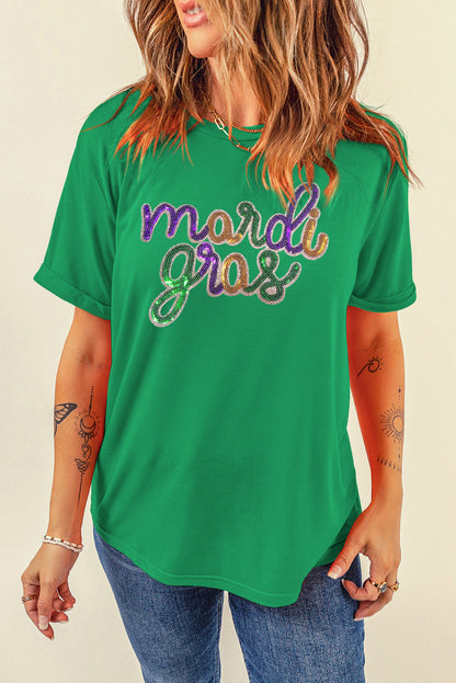 Wisteria Sequin mardi gras Graphic T Shirt