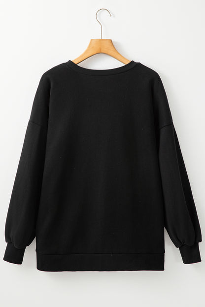 Valerian Solid Fleece Lined Drop Shoulder High Low Sweatshirt