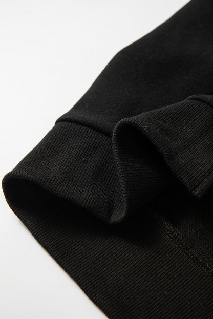 Valerian Solid Fleece Lined Drop Shoulder High Low Sweatshirt