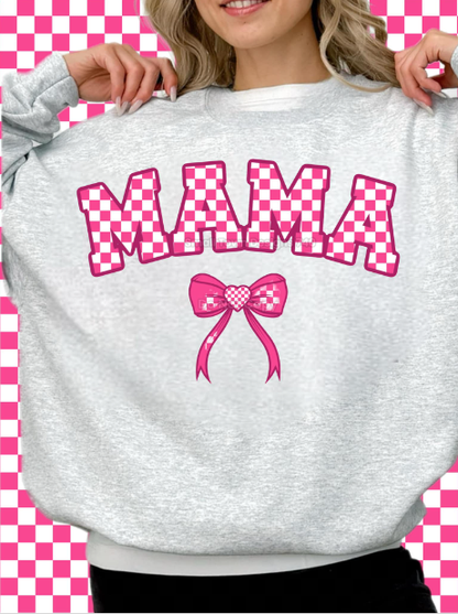 MAMA Valentine Pink Checkered Unisex Sweatshirt